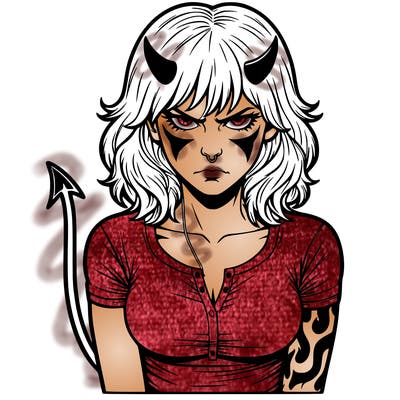 devil girl realistic