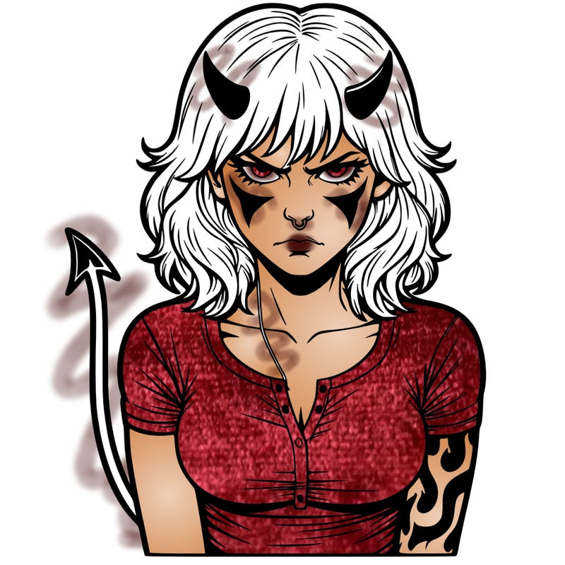 devil girl realistic