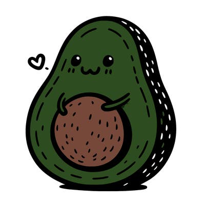 an avocado hugging an avocado