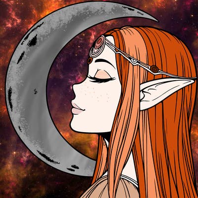 a realistic moon elf