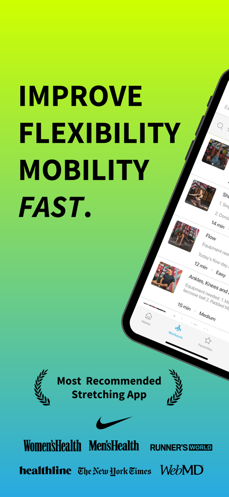 Stretch Mode: Stretching - Stretch Mode mobile app interface showing workout programs for flexibility and mobility