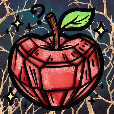 very shiny crystal apple