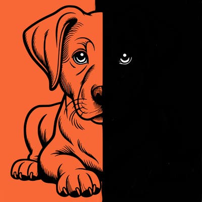 realistic dog split picture