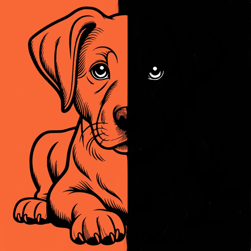 realistic dog split picture