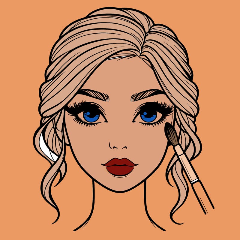 realistic person with makeup