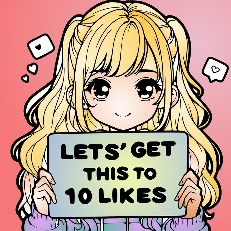 girl holding up sign that says let’s get this to 10 likes realistic