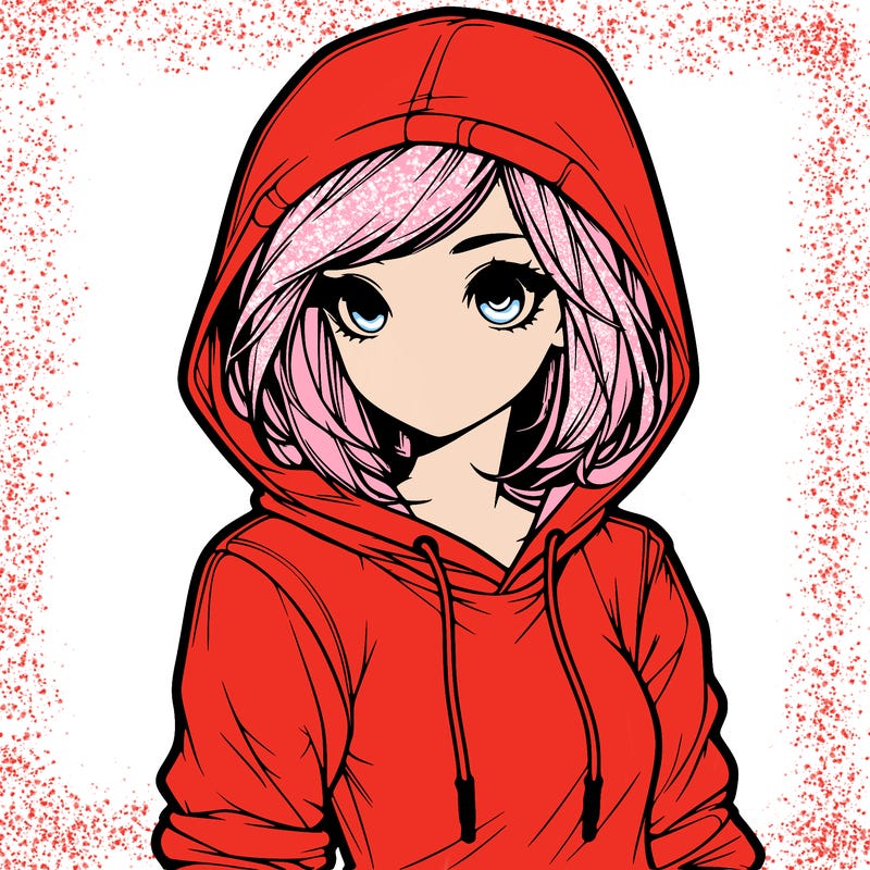 realistic girl with hoodie