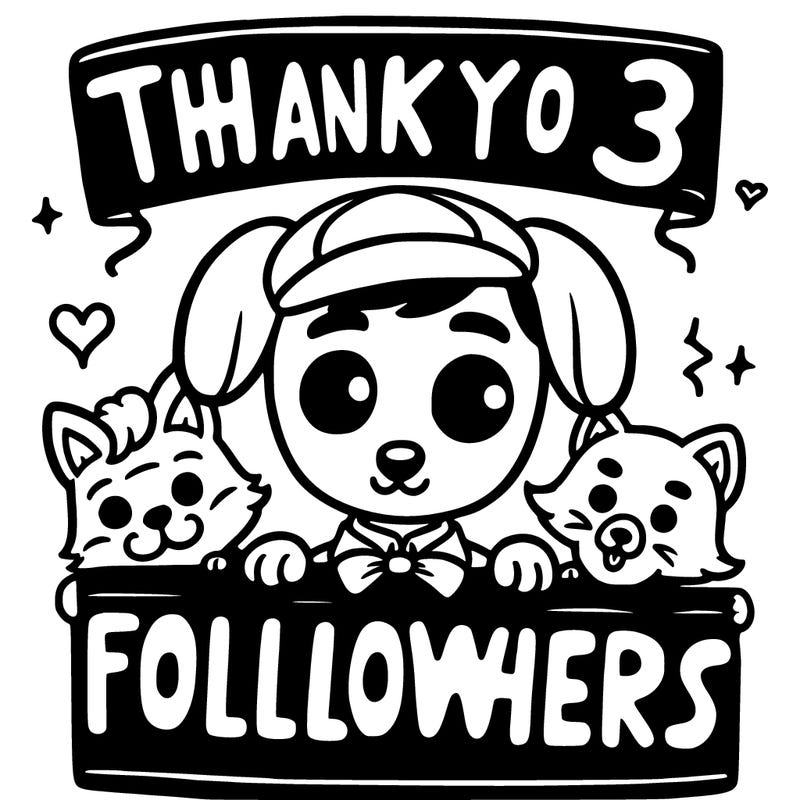 thank you for 3 followers