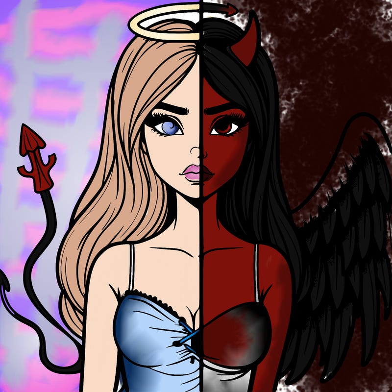 devil vs angel realistic girl