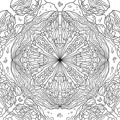 Dive into a world of geological marvels with this stunning Volcanic Valleys Mandala coloring page. Its intricate design, featuring unique rock formations and symmetrical patterns, offers a captivating creative challenge for all ages.