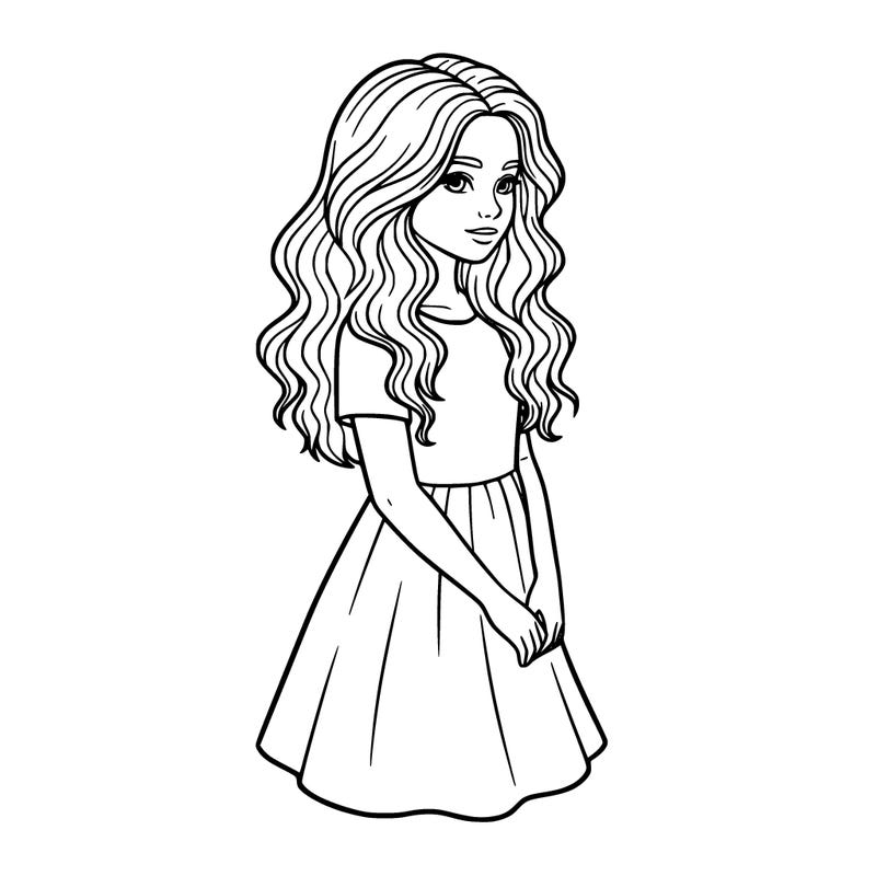 a girl with her hair down really wavy not frizzy standing