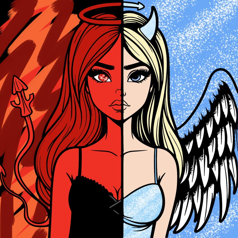 devil vs angel realistic girl
