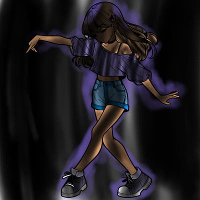 realistic girl danceing