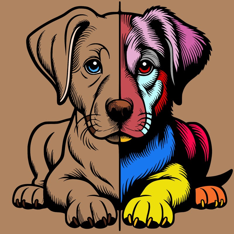 realistic dog split picture