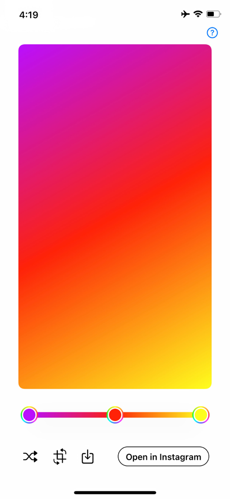 Mixter - Mixter app interface featuring a vibrant purple to yellow color gradient creator for Instagram Stories