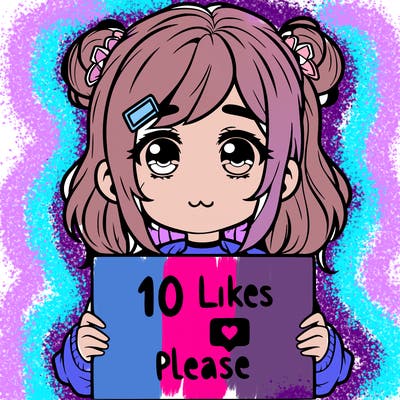 a girl with a sign saying 10 likes please