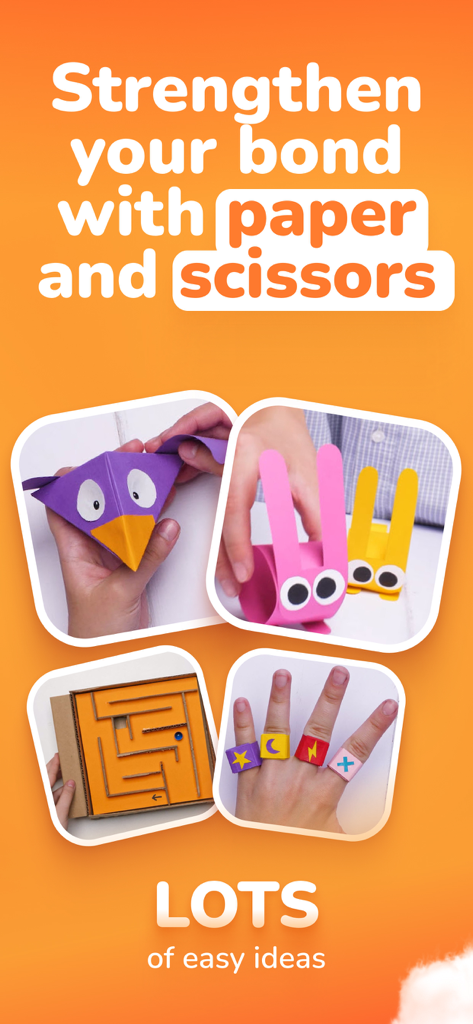 FunLab: Science Games for Kids - Examples of easy paper and cardboard craft projects for kids including animals a maze and paper rings