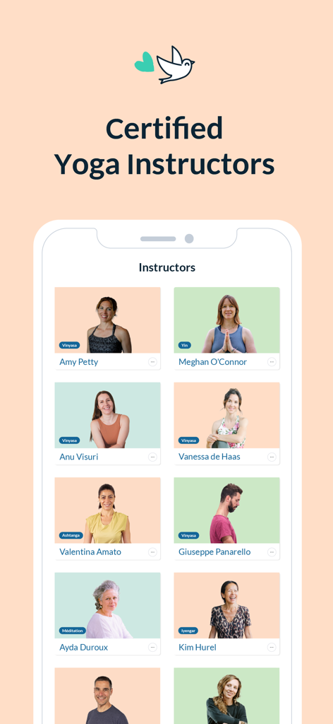 Yoga & Meditation | Gotta Yoga - List of certified yoga instructors in the Gotta Yoga mobile app
