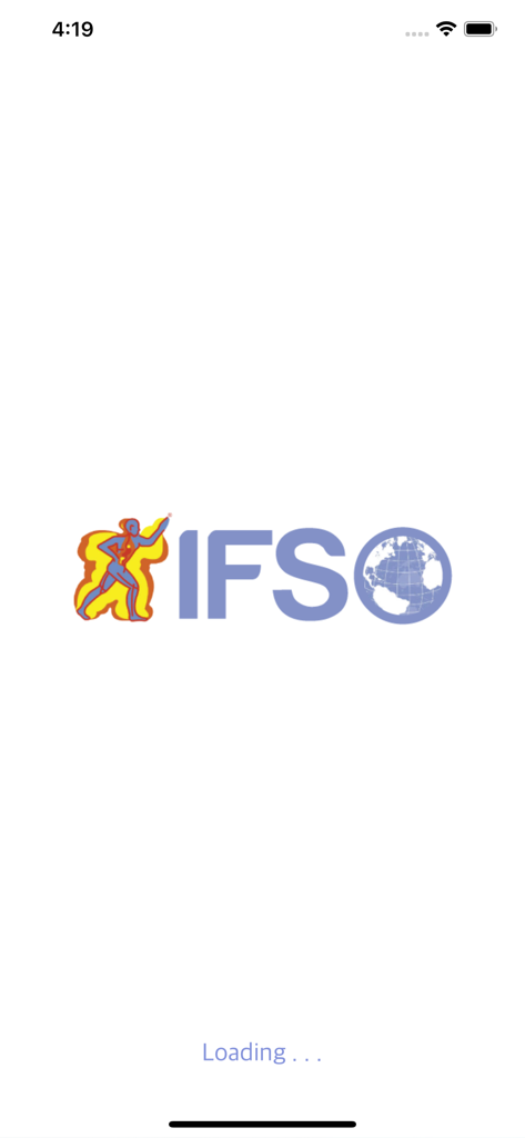 IFSO - IFSO app splash screen displaying the official logo and loading status