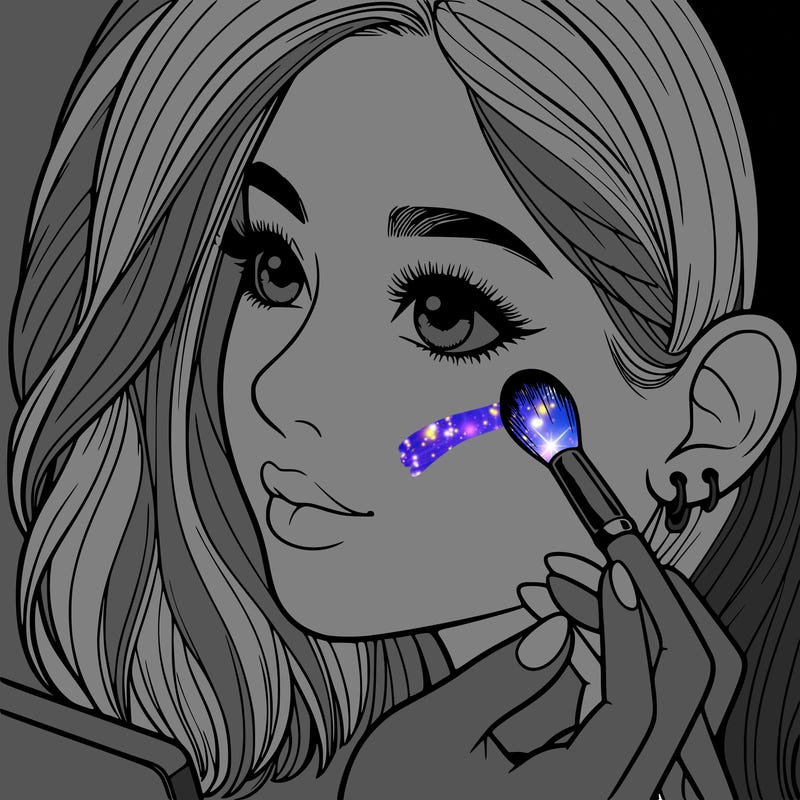 a realistic girl doing her makeup