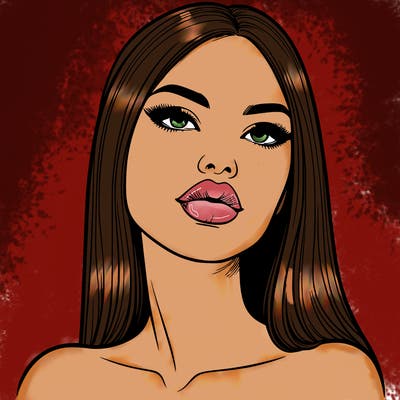 realistic woman with full lips