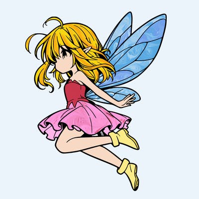 manga fairy flying