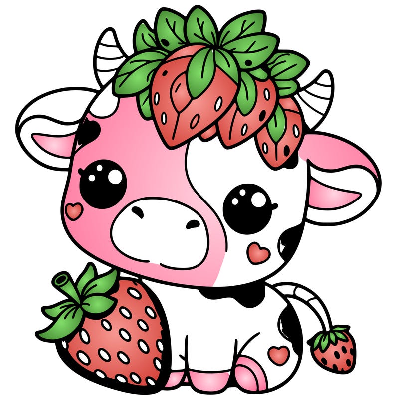 cute strawberry cow