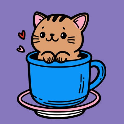 a  cat in a cup