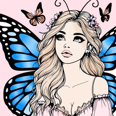 butterfly fairy realistic girl