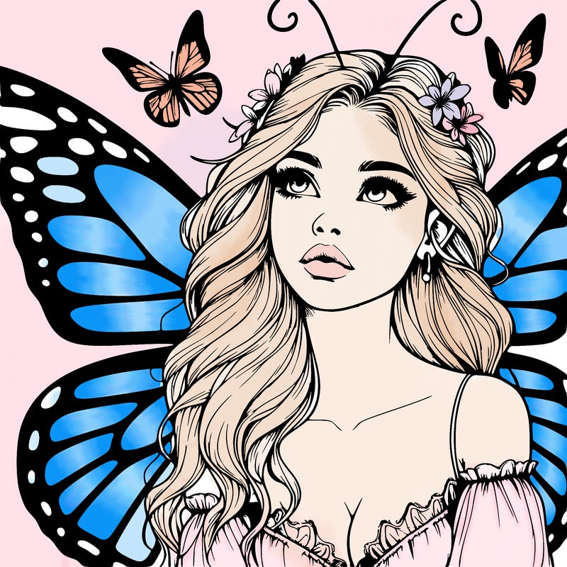 butterfly fairy realistic girl