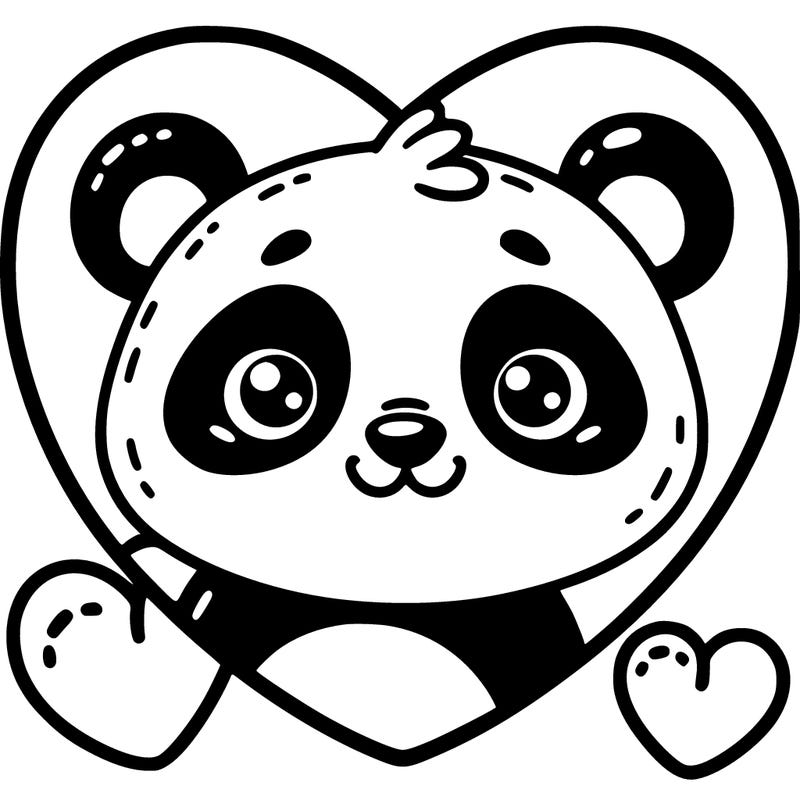 heart with panda