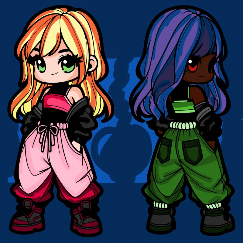 girl in crop top and baggy pants