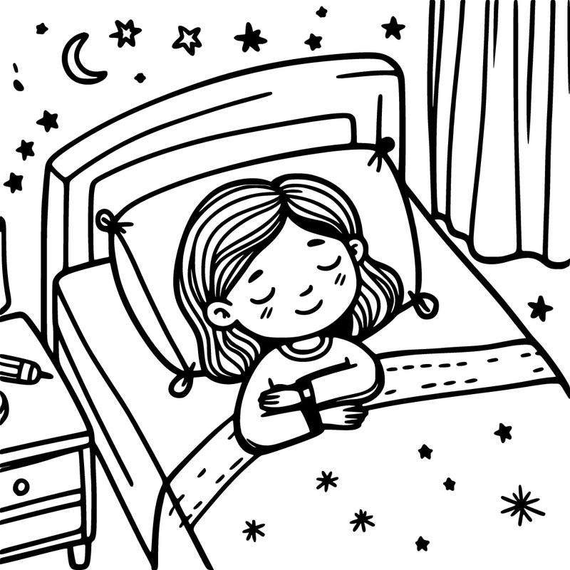 a girl in bed sleeping