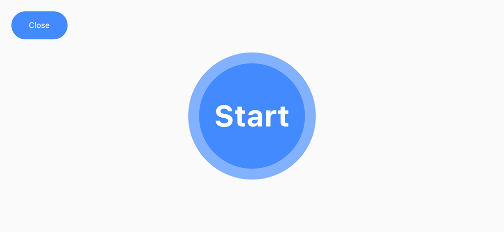 The start screen of the Pinoy Henyo Word Game featuring a large blue circular start button