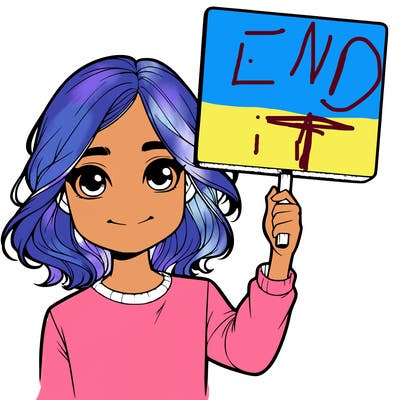 realistic girl holding up a sign