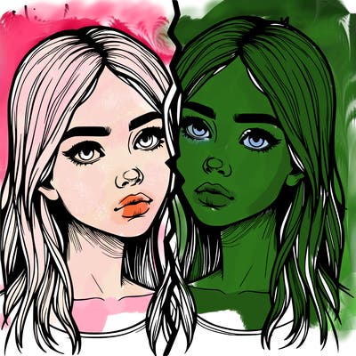 realistic girl split