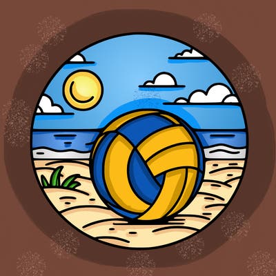 volleyball on a beach