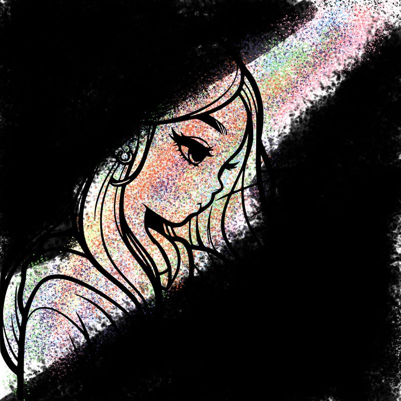 a realistic girl spray painting