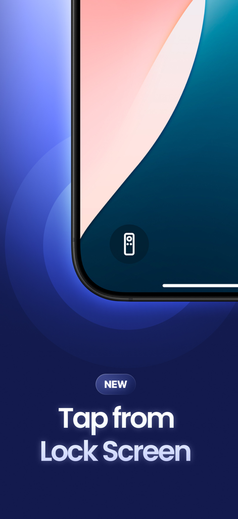 Remote Control TV & Smart - A new feature showing a remote control icon on an iPhone lock screen for quick access