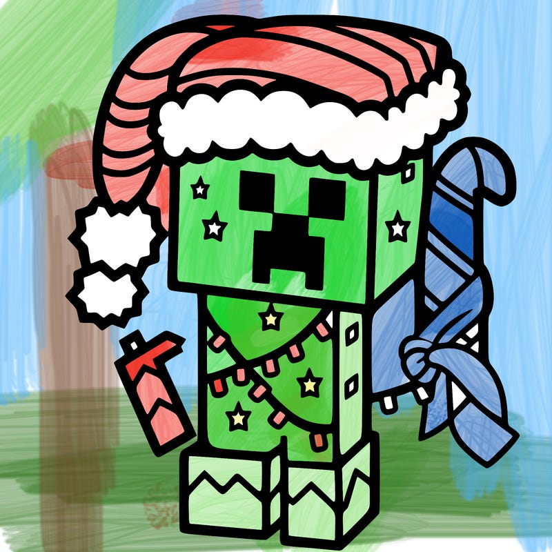 christmas minecraft creeper