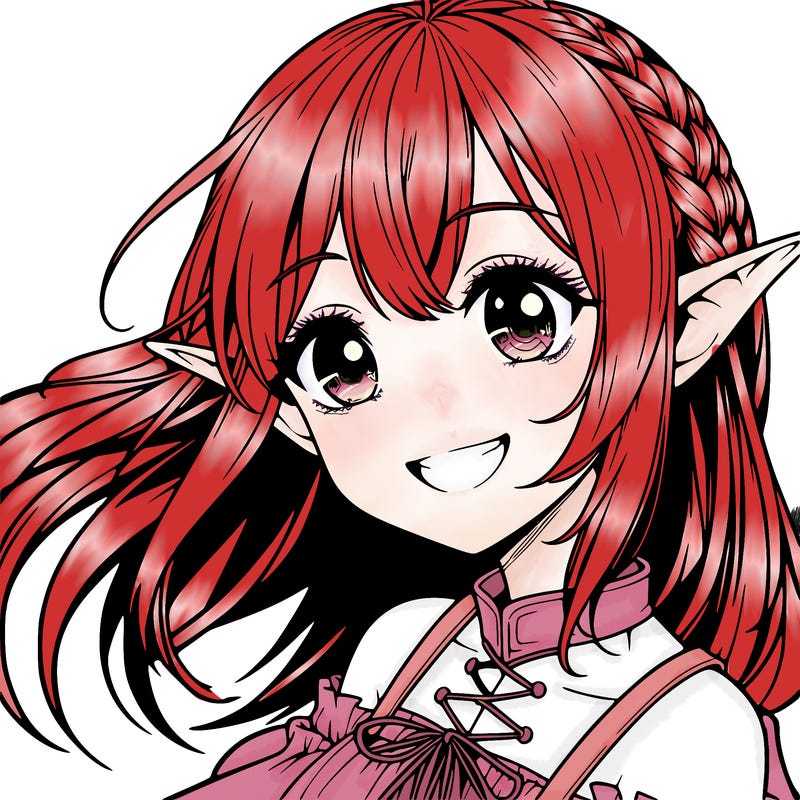 realistic anime elf girl smiling
