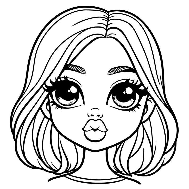 cute girl with big lips