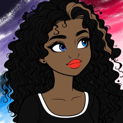 realistic girl with curly hair