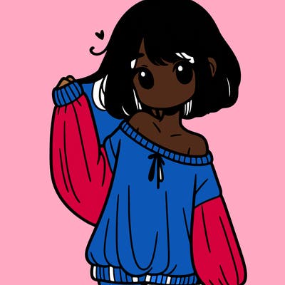 girl in baggy sweater hanging off her shoulder