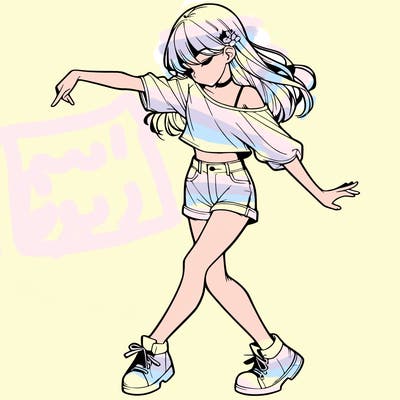 realistic girl danceing