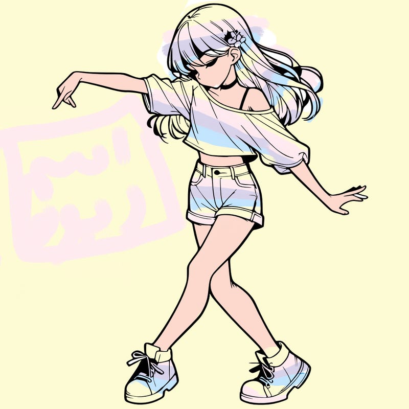 realistic girl danceing