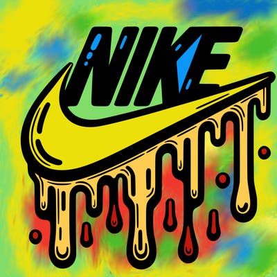 dripping nike logo