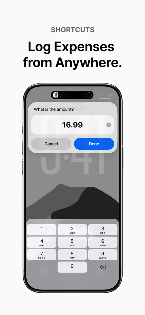 SyncSpend - iPhone interface for logging expenses through iOS Shortcuts