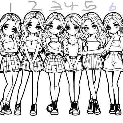 a group of girls realistic