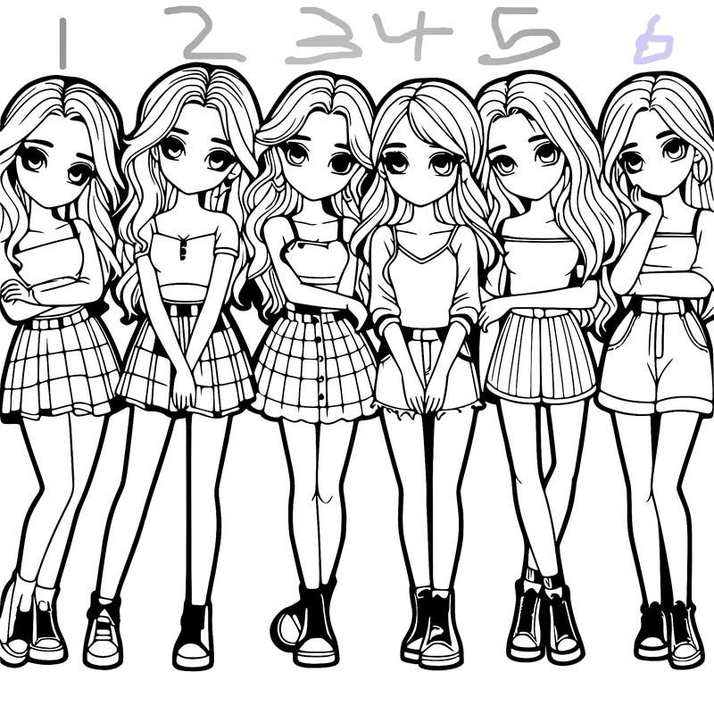 a group of girls realistic